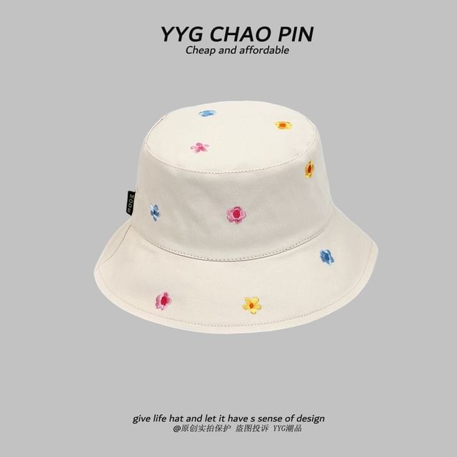Floral Bucket Hat Embroidered