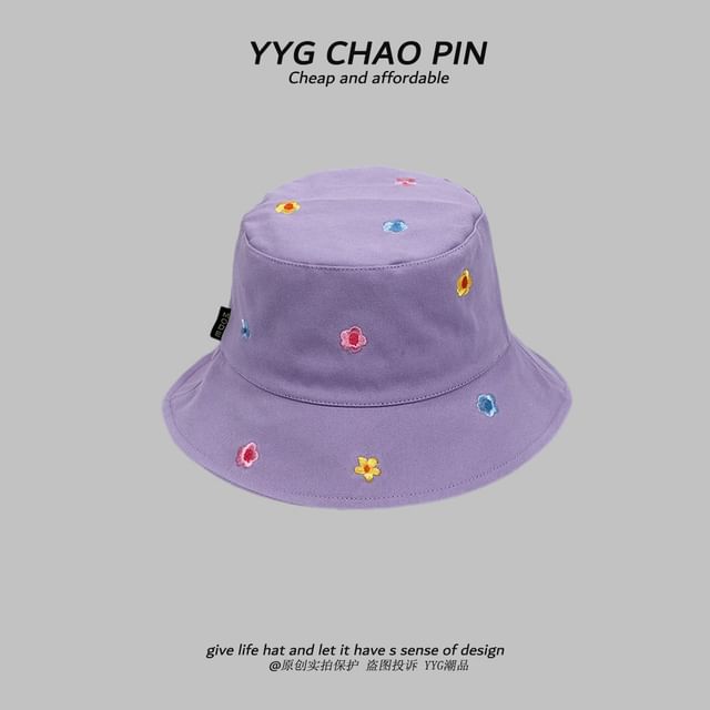 Floral Bucket Hat Embroidered