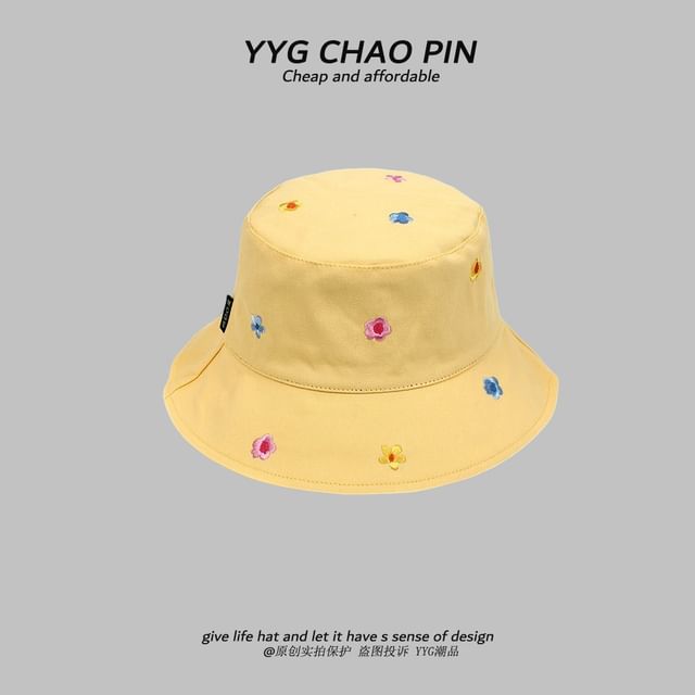 Floral Bucket Hat Embroidered