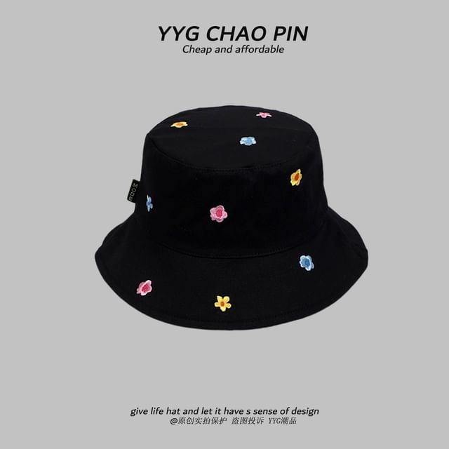 Floral Bucket Hat Embroidered