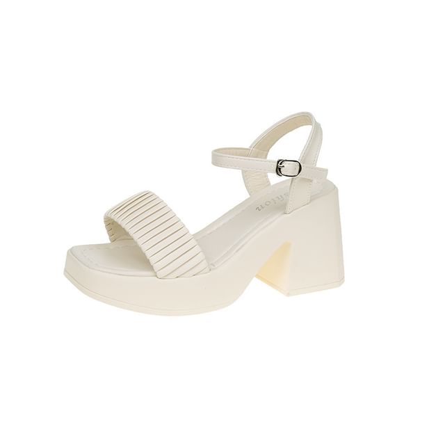 Square Heel Toe Block Sandals