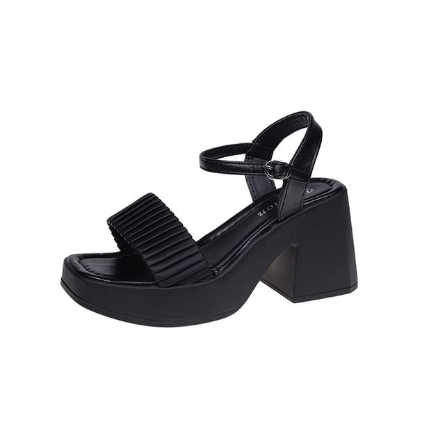 Square Heel Toe Block Sandals