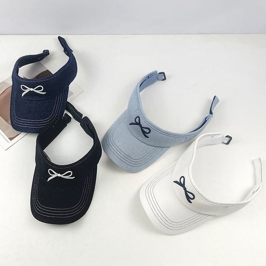 Embroidered Visor Bow Sun