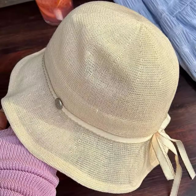 Hat Cotton Linen Bucket Ruffle