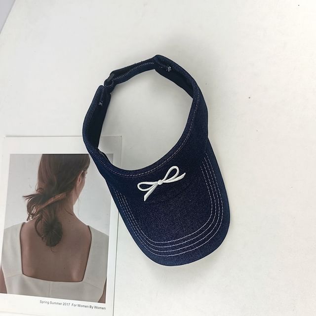 Embroidered Visor Bow Sun