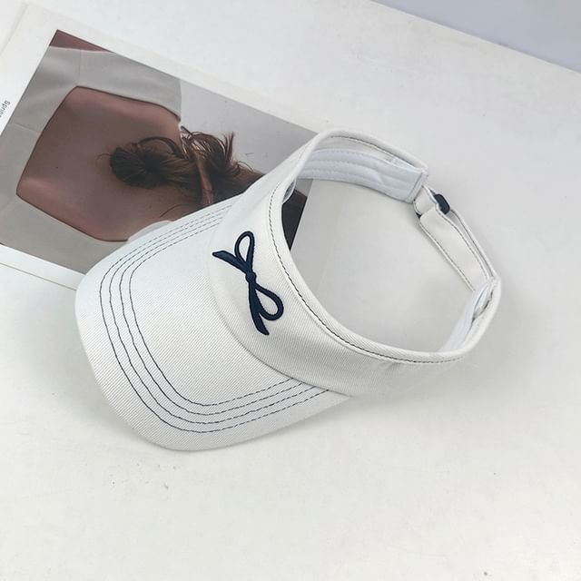 Embroidered Visor Bow Sun