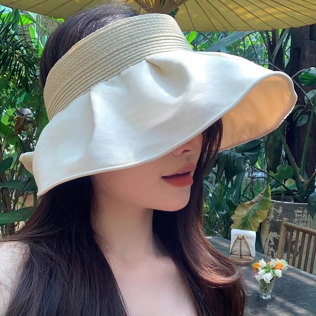 Ruffle Sun Hat Straw
