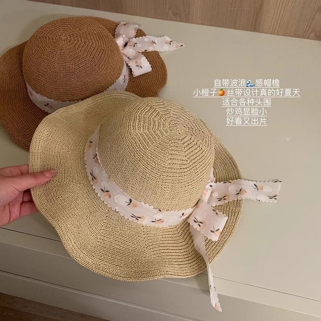 Straw Hat Floral Sun