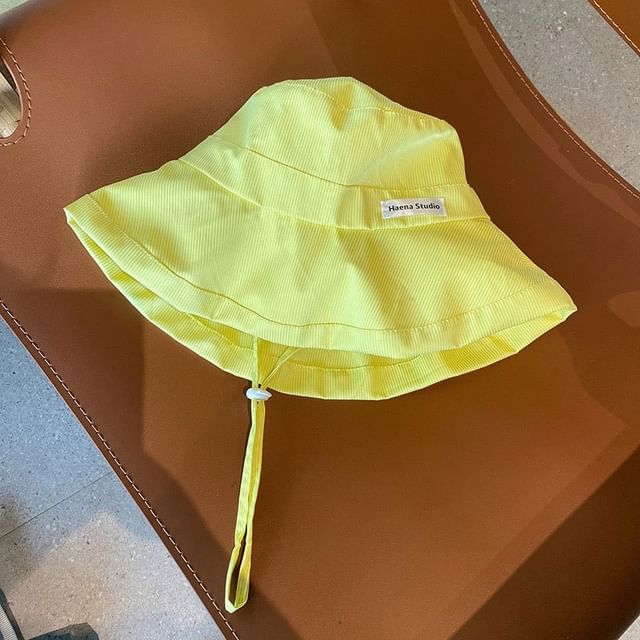 Bucket Applique Hat Striped Lettering