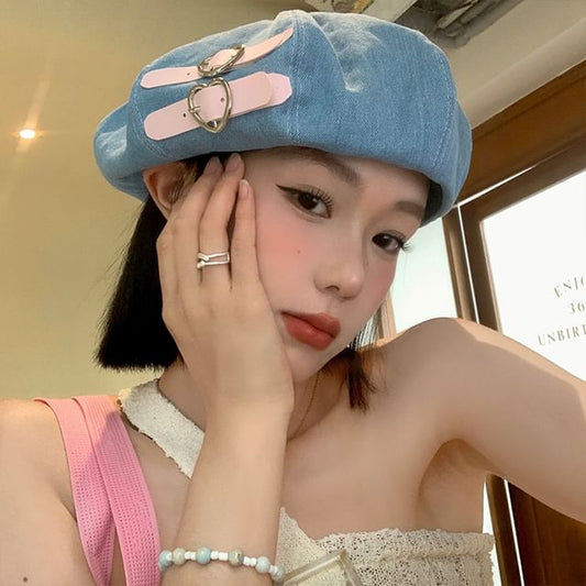 Denim Beret Buckled