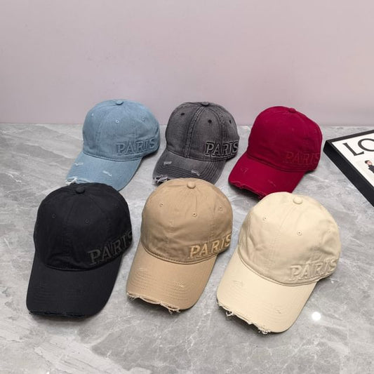 Baseball Lettering Cap Distressed Embossed