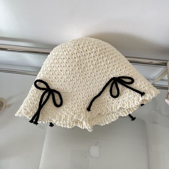 Bucket Hat Knit Bow