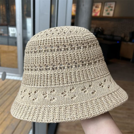 Bucket Knit Perforated Hat Plain