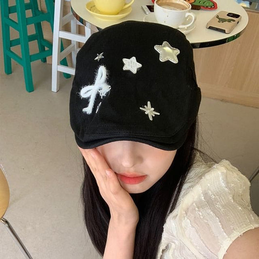 Cap Star Applique Bow Flat