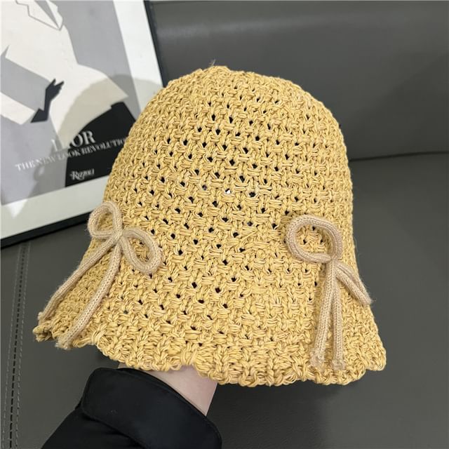 Hat Cloche Knit Bow