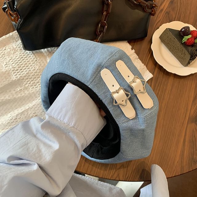 Denim Beret Buckled