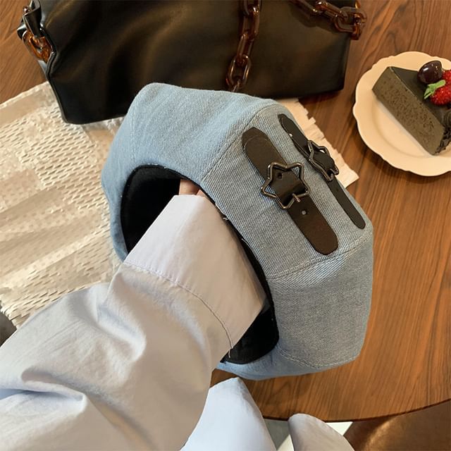 Denim Beret Buckled