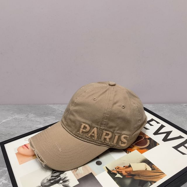 Baseball Lettering Cap Distressed Embossed