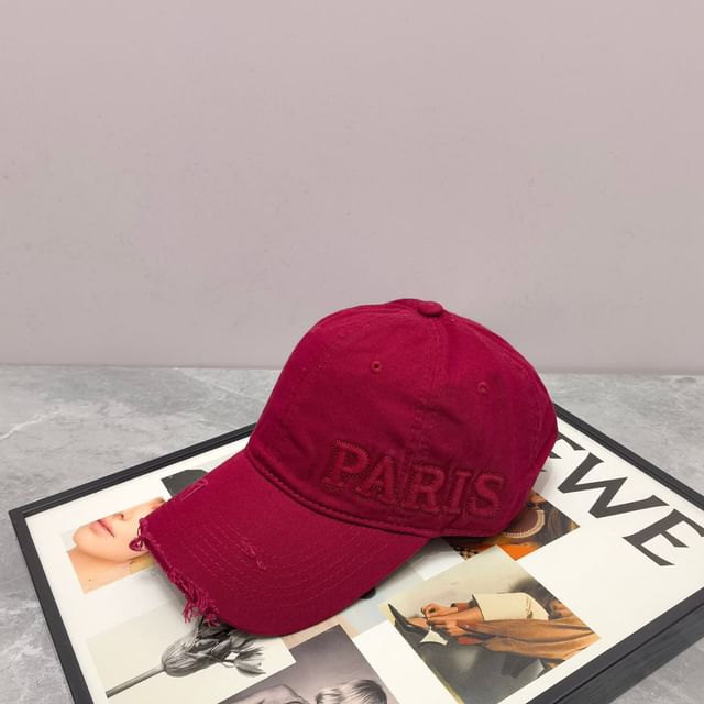 Baseball Lettering Cap Distressed Embossed