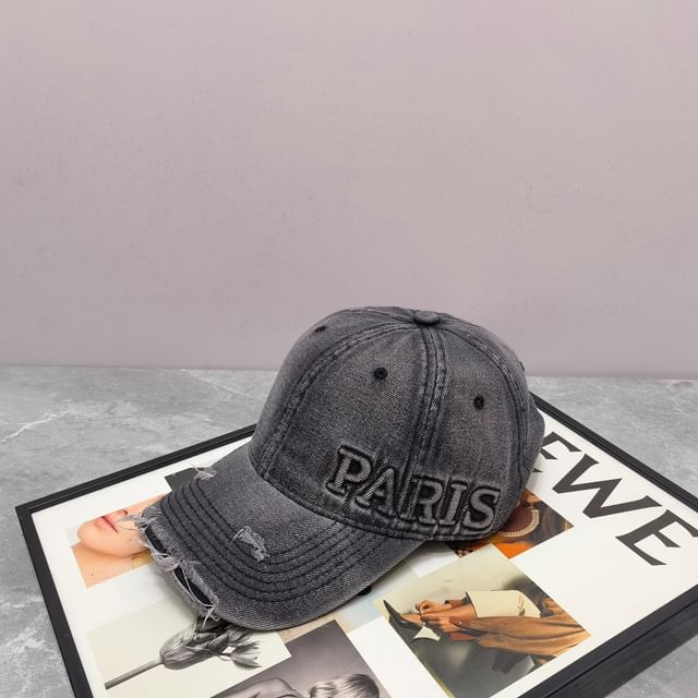 Baseball Lettering Cap Distressed Embossed