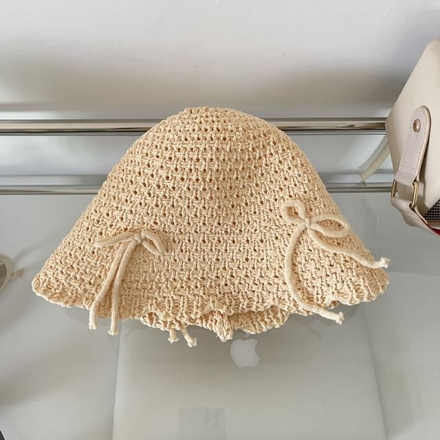 Bucket Hat Knit Bow