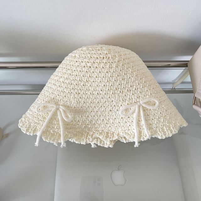 Bucket Hat Knit Bow