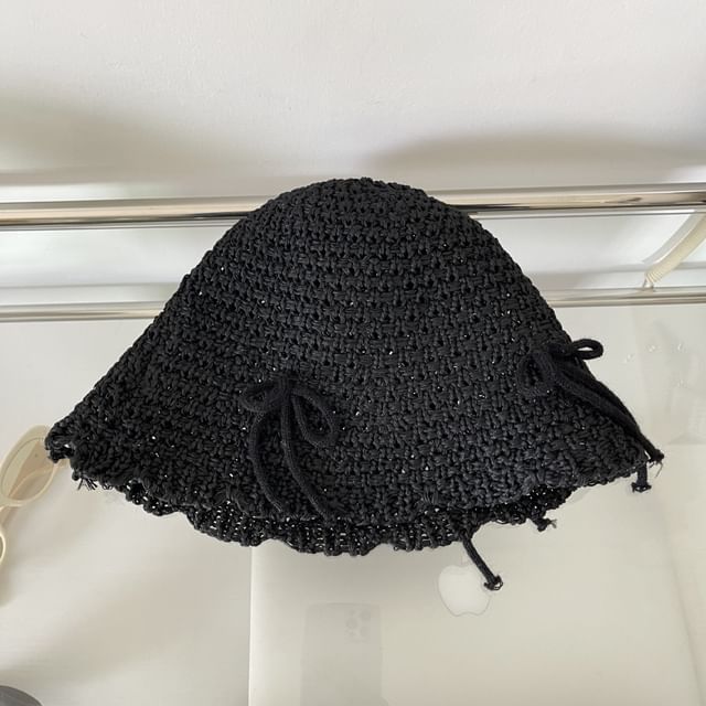 Bucket Hat Knit Bow