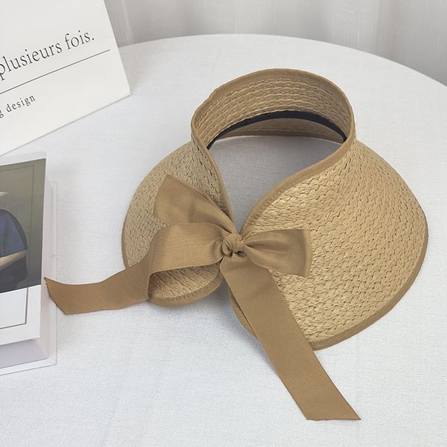 Wide Trim Straw Visor Sun Contrast Brim