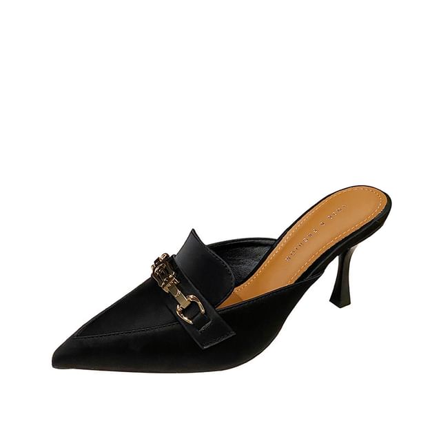 Heel High Pointed Mules Toe Horsebit