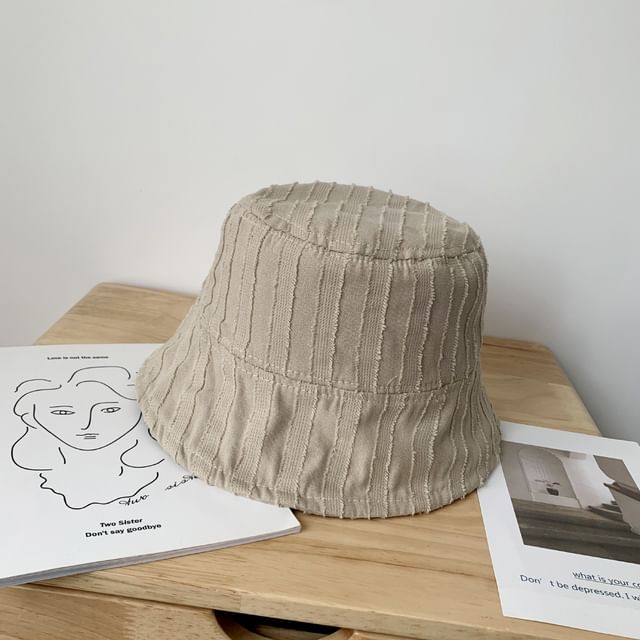 Bucket Hat Frayed Plain