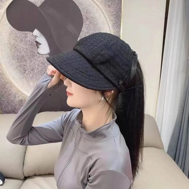 Plain Top Open Hat Textured