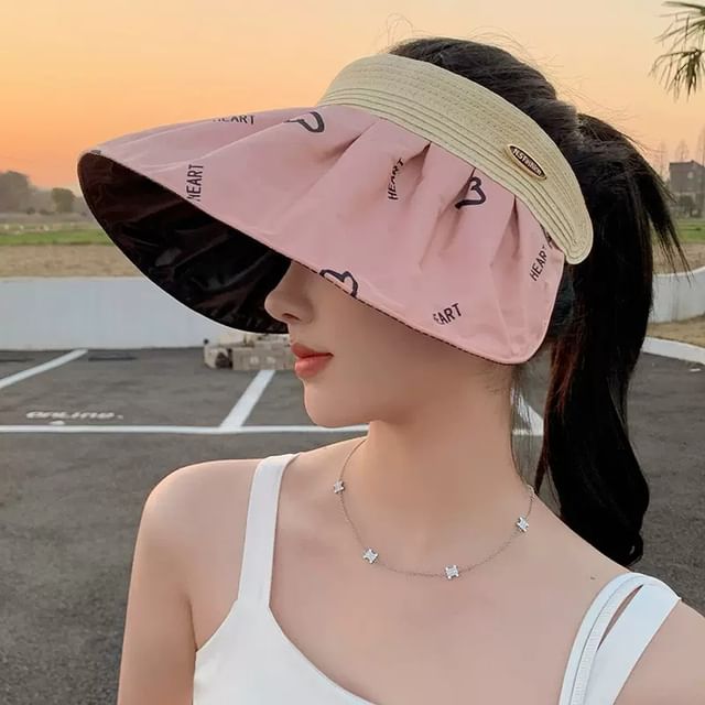 Wide Sun Heart Visor Brim Print