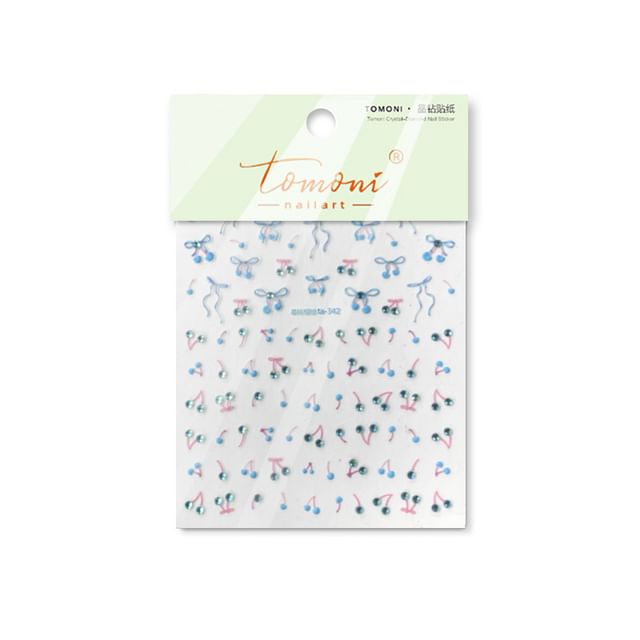 Bow Rhinestone Nail Art Stickers (Various Designs)