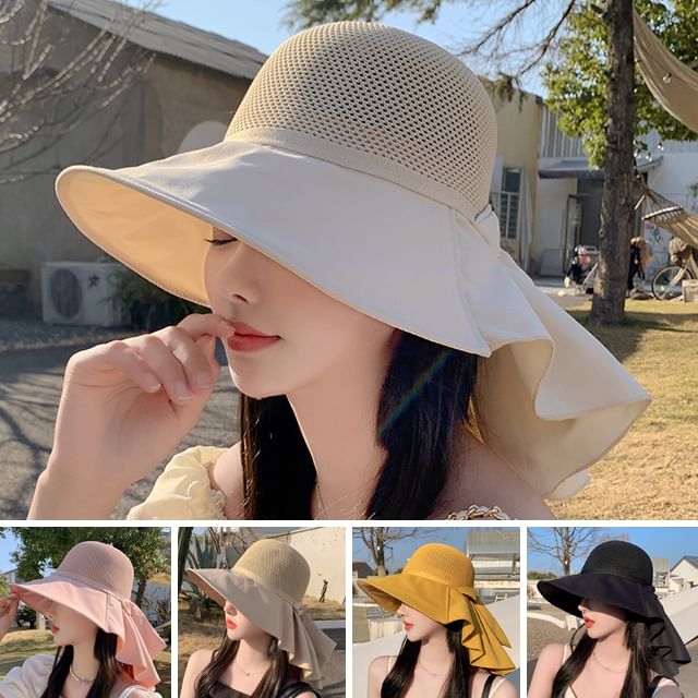 Hat Neck Bow with Sun Flap