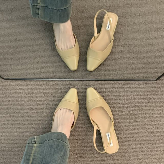 Cap Pumps Slingback Toe Square