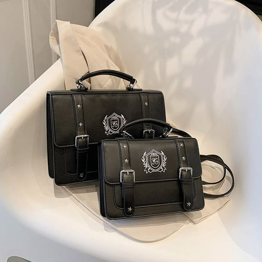 Backpack Faux Embroidered Studded Satchel Leather