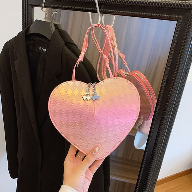 Faux Leather Heart Crossbody Bag Shape