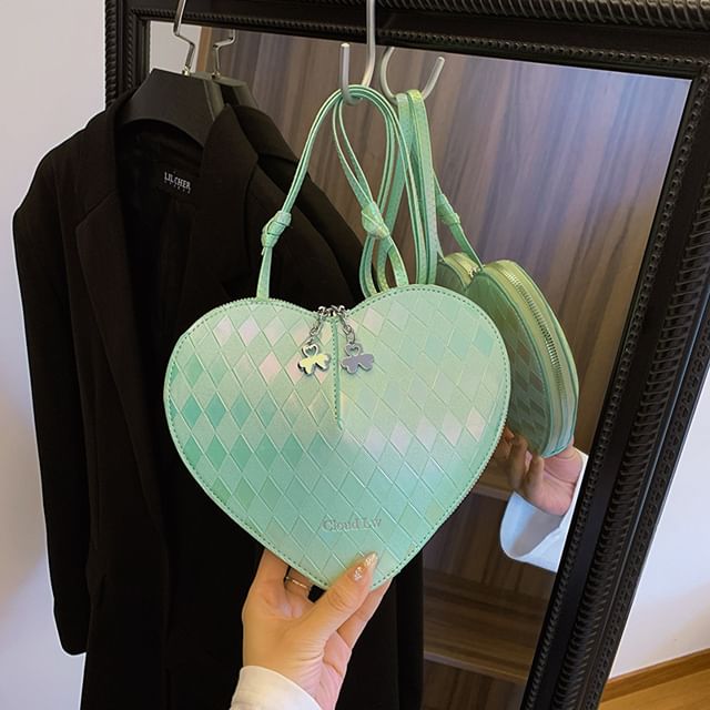 Faux Leather Heart Crossbody Bag Shape