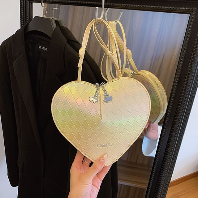 Faux Leather Heart Crossbody Bag Shape