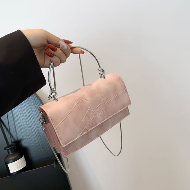 Faux Flap Strap Bag Chain Top Leather Crossbody Handle