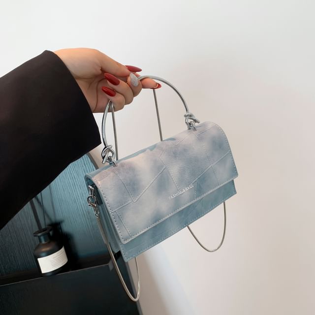 Faux Flap Strap Bag Chain Top Leather Crossbody Handle