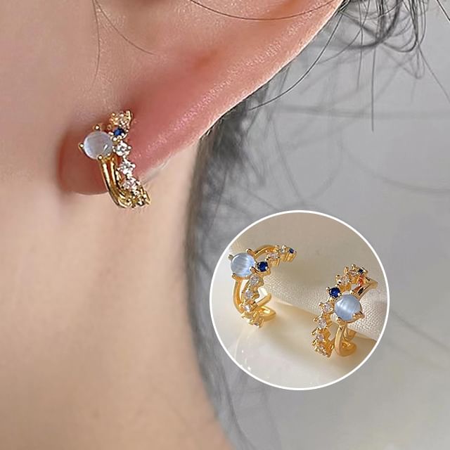 Cuff Layered Ear Rhinestone Alloy