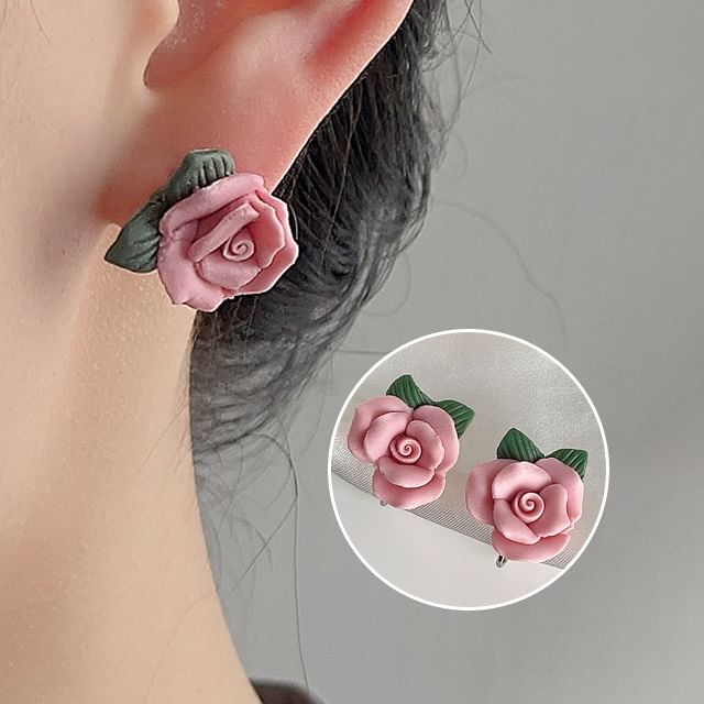 Ear Ceramic Cuff Floral Alloy