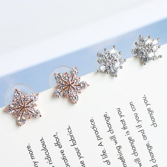 (Various Alloy Earring Rhinestone Designs) Stud Floral