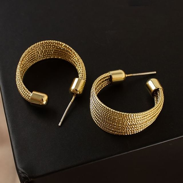 Layered Alloy Earrings Hoop