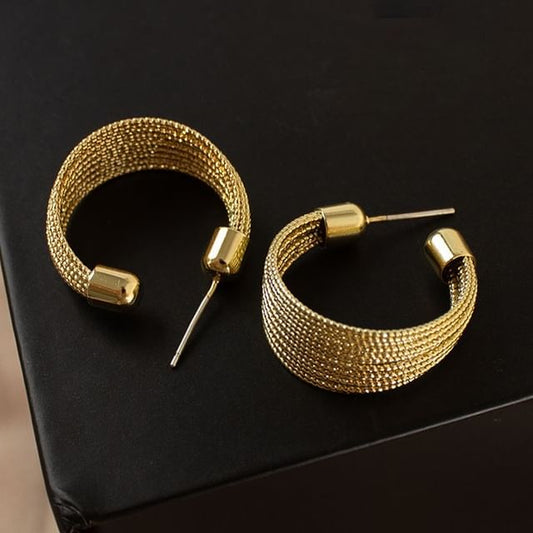 Layered Alloy Earrings Hoop