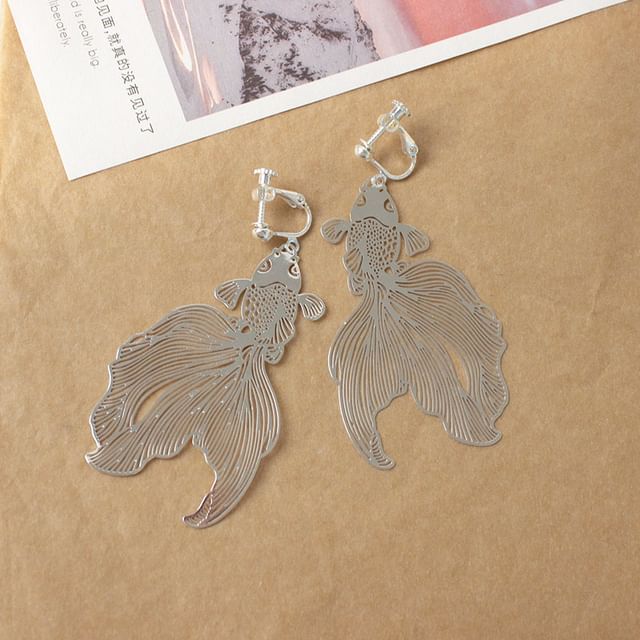 Fish Earrings Hollow Drop