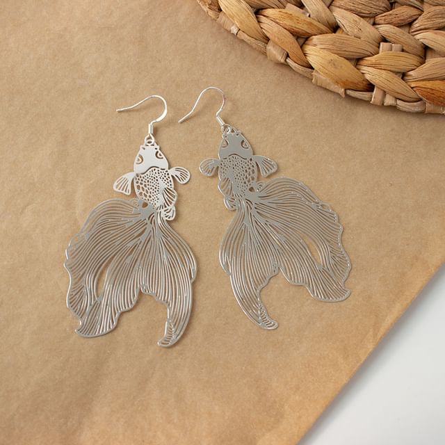 Fish Earrings Hollow Drop