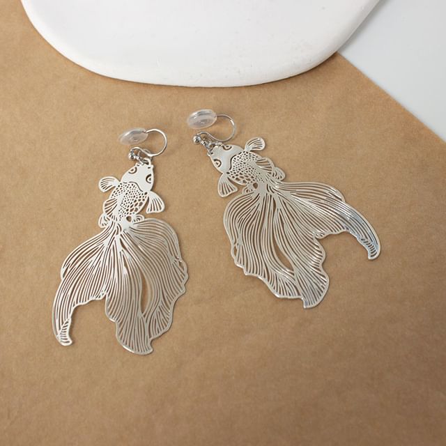 Fish Earrings Hollow Drop