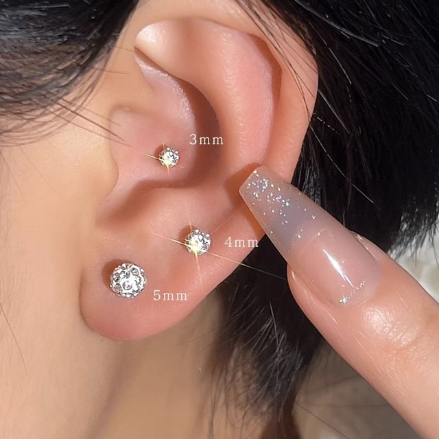 Rhinestone Stud Earring